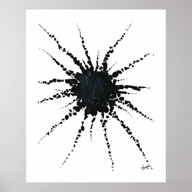 Poster Abstrait dans les formes de bande et de lettres 3 (Devant)