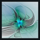Poster Abstrait De Bleu, Art Fractal Moderne<br><div class="desc">Art abstrait inhabituel pour vous.</div>