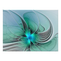 Abstrait De Bleu, Art Fractal Moderne