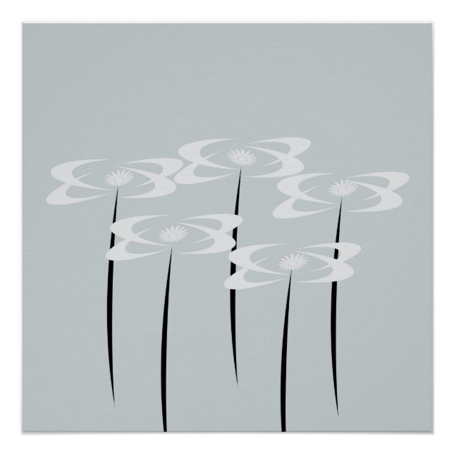 Poster Abstrait de fleurs de Philadelphus blanc (Devant)