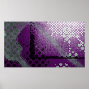 Poster Abstrait de Grunge Métallique Violet