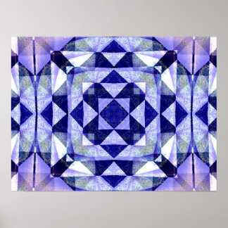 Poster Abstrait de la courtepointe bleue