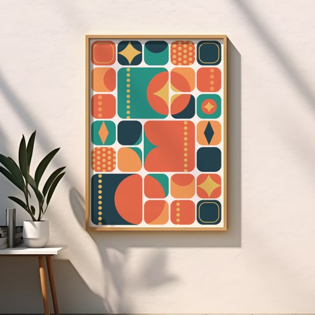 Poster Abstrait de milieu de siècle atomique Charbon, Sar (Créateur téléchargé)