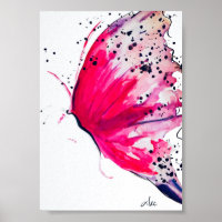 Poster Abstrait en toile Premium Papillon (5x7)