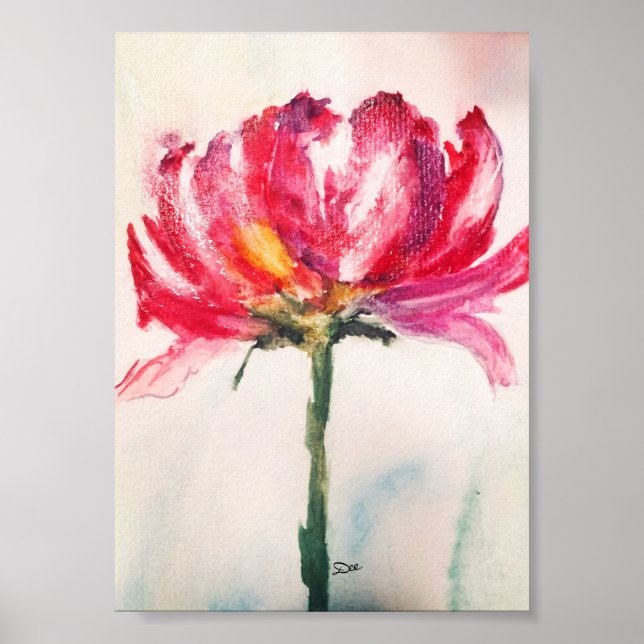 Poster Abstrait Floral Premium 5x7 en toile brilla (Devant)
