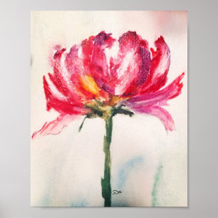 Poster Abstrait Floral Premium 5x7 en toile brilla