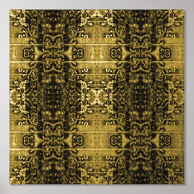 Poster Abstrait géométrique Futuriste Gold (Recto)