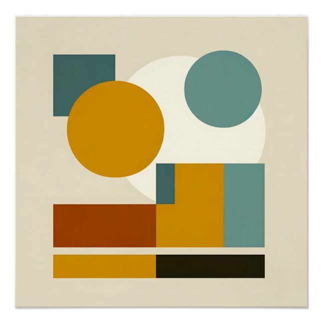 Poster Abstrait Géométrique Le Moderne Du Milieu Du Siècl (Devant)