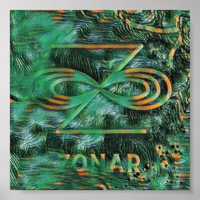 Poster Abstrait Karuna Reiki Green Zonar Symbole (Devant)