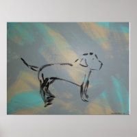 Poster Abstrait Labrador Retriever