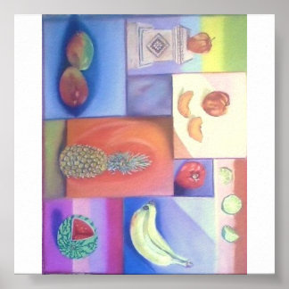 Poster Abstrait - Mélange de fruits d'été
