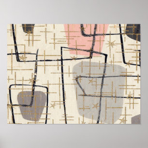 Poster Abstrait moderne du milieu du siècle