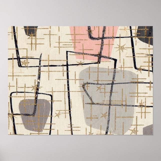 Poster Abstrait moderne du milieu du siècle (Devant)