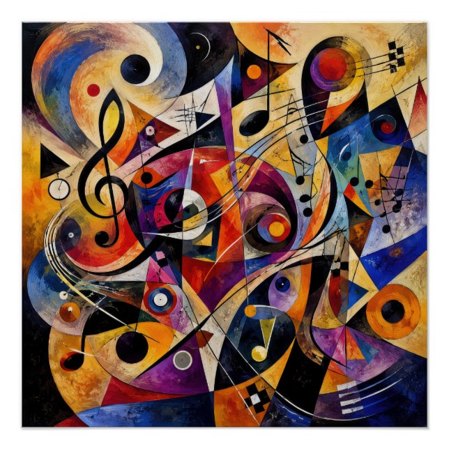 Poster Abstrait Musical Style Kandinsky  (Devant)