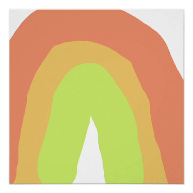 Poster abstrait pastel boho rouge jaune vert orange moder (Devant)