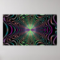 Poster Abstrait Pastel Fractal Web