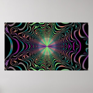 Poster Abstrait Pastel Fractal Web