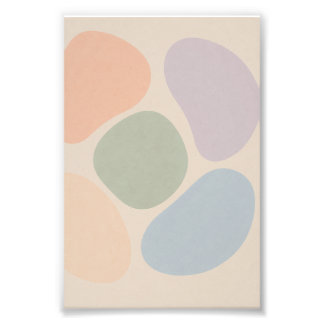 Poster Abstrait Pastel Shapes