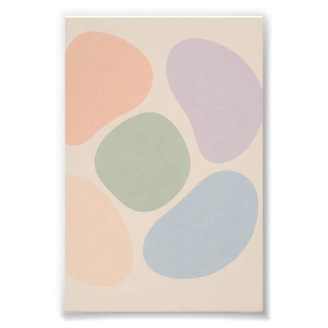Poster Abstrait Pastel Shapes (Devant)