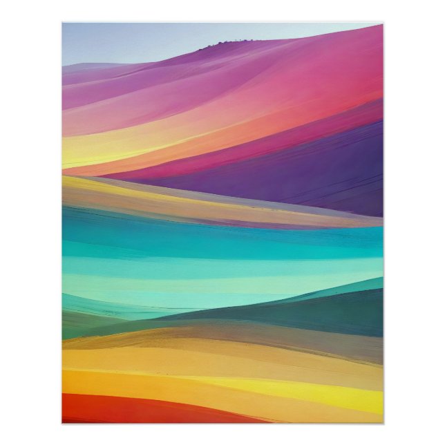 Poster Abstrait Paysage Vallée Nature Arrière - plan Art (Devant)