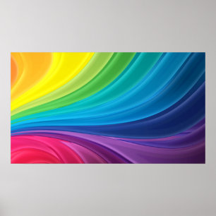 Poster Abstrait Rainbow Swirl
