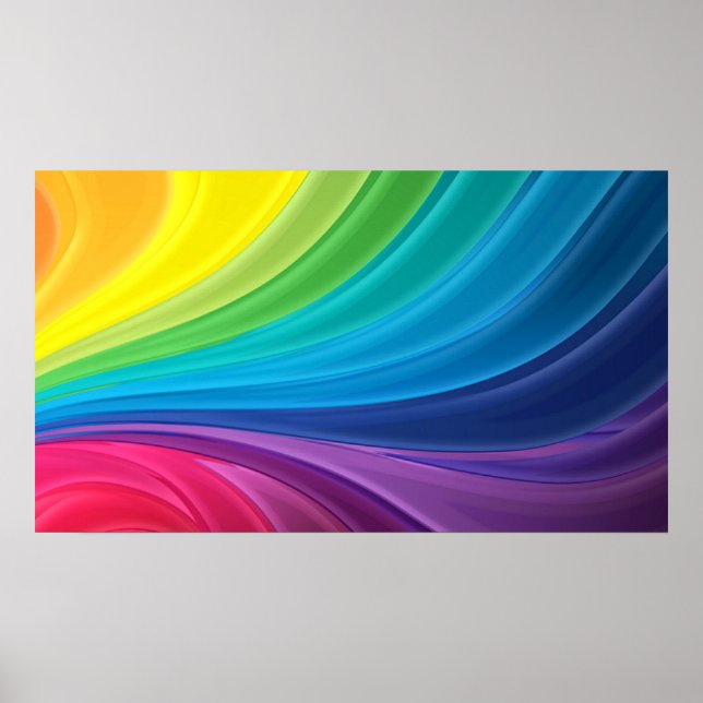 Poster Abstrait Rainbow Swirl (Devant)