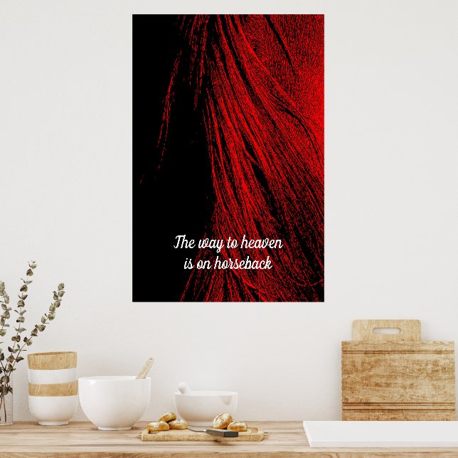 Poster Abstrait Red Horse Mane (Cuisine)