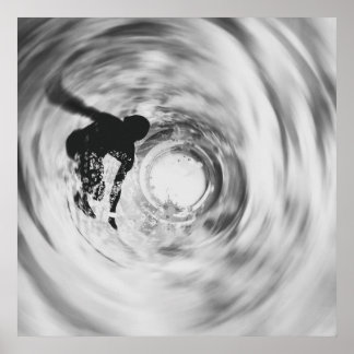 Poster Abstrait Surfer Silhouette