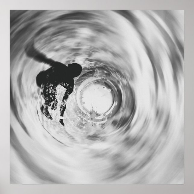 Poster Abstrait Surfer Silhouette (Devant)