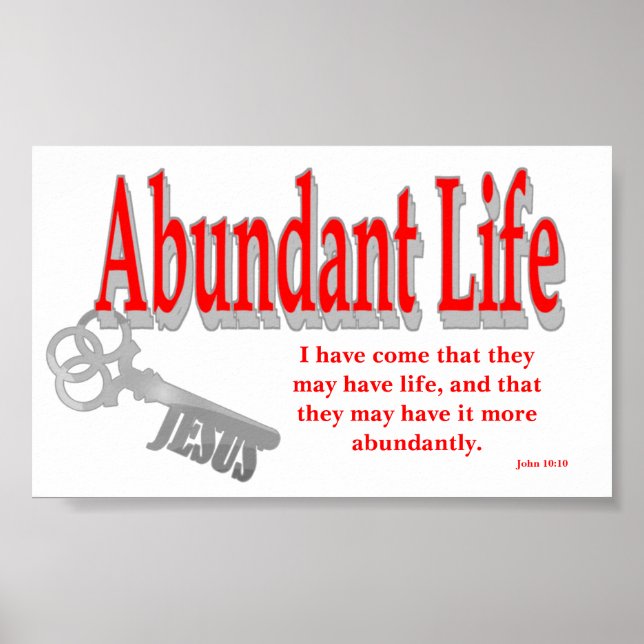 Poster Abundant Life: The Key - v1 (John 10:10) (Devant)