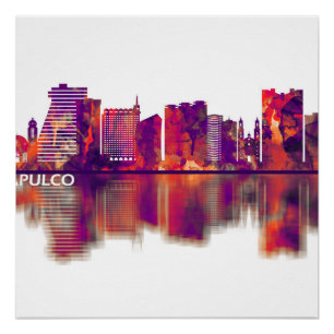 Poster Acapulco Mexico Skyline