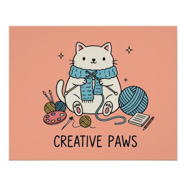 Poster Accent de design corail pour les loisirs créatifs  (Devant)