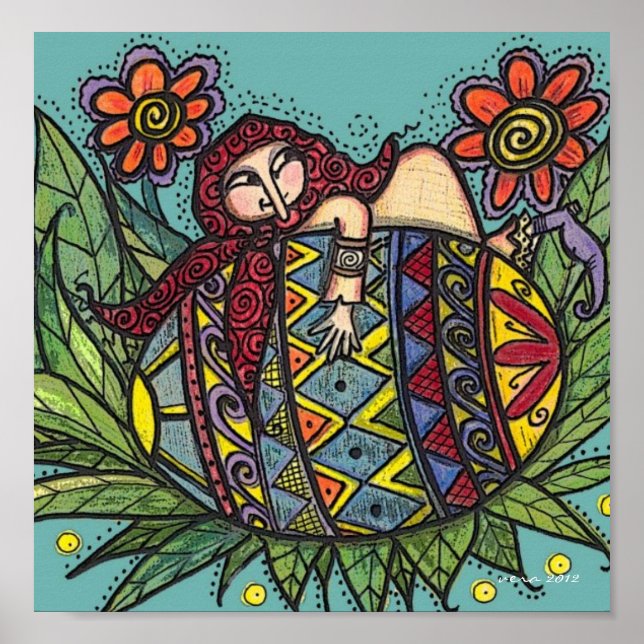 Poster Accrochez-vous à votre art populaire ukrainien Pys (Devant)