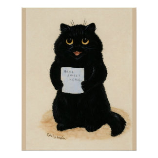Poster Accueil Sweet Home Par Louis Wain. Chat Noir