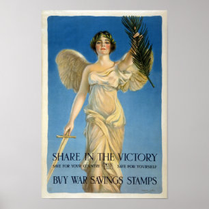 Poster Achetez les timbres de l'épargne de guerre, 1918.