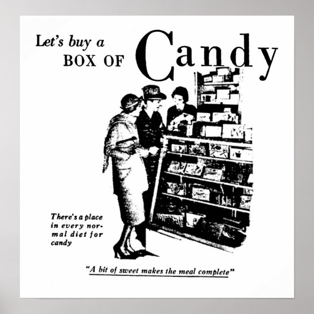Poster Achetons une boîte de bonbons pour imprimer (Devant)