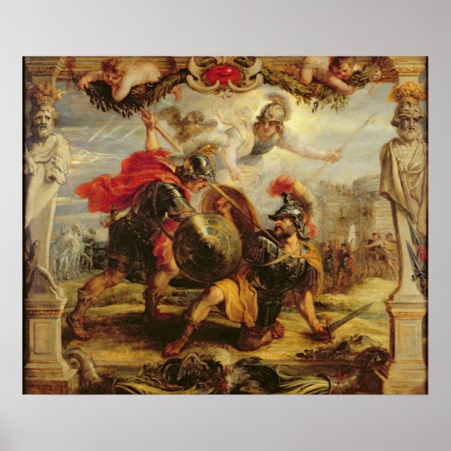 Poster Achilles Defeating Hector, 1630-32 (Devant)