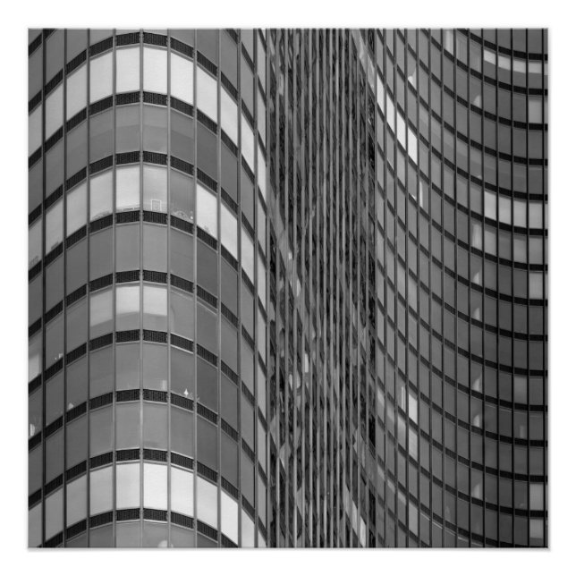 Poster Acier et mur de rideau de verre moderne (Devant)