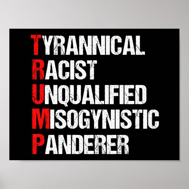 Poster Acronyme drôle anti-Trump (Devant)