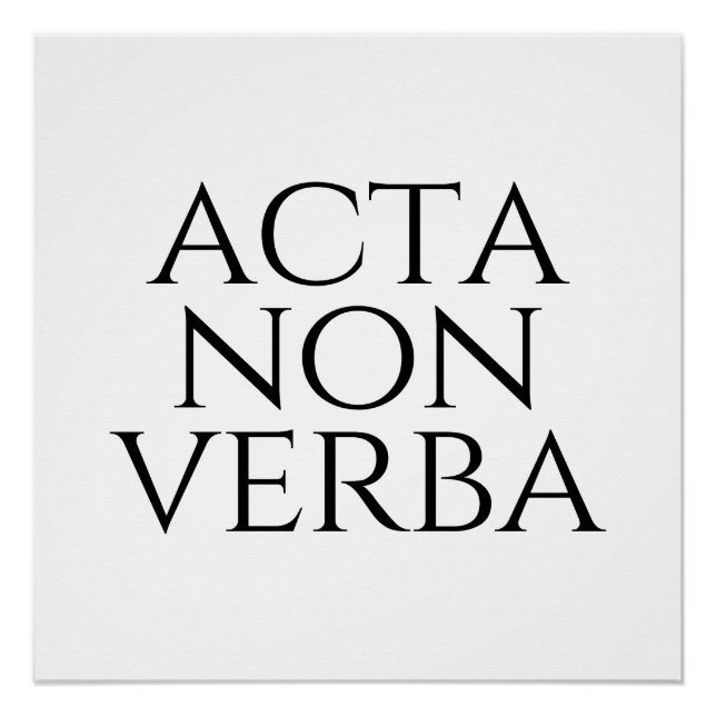Poster Acta Non Verba (Devant)