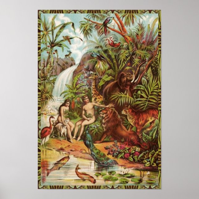 Poster Adam And Eve In Eden (Devant)