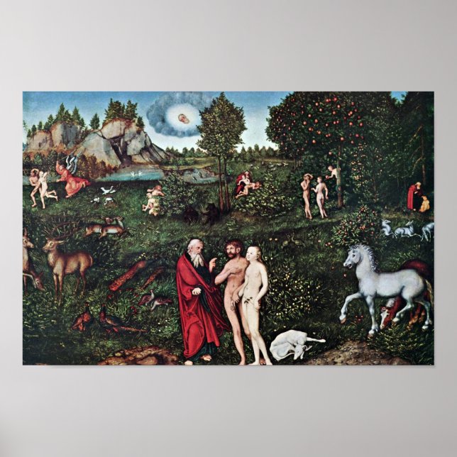 Poster Adam Et Eve Dans Le Jardin D'Eden, Adam Et Eve I (Devant)