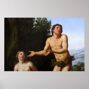 Poster adam & eve - arbre au milieu du jardin