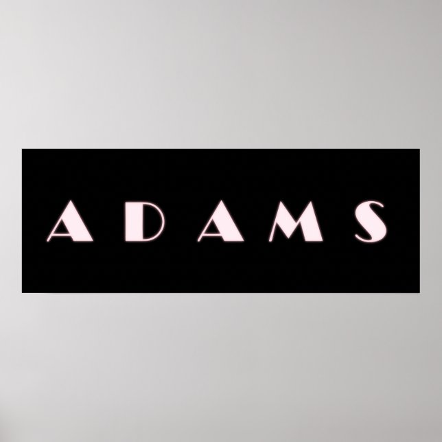 Poster ADAMS Alphabet Lettre Nom Art (Devant)