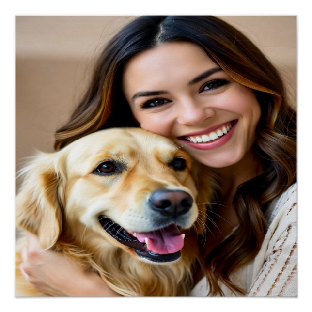 Poster Add Golden Retriever Photo Personalize (Devant)