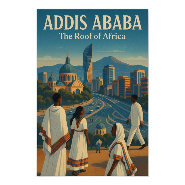 Poster Addis-Abeba, Éthiopie Voyage en 2026 (Devant)