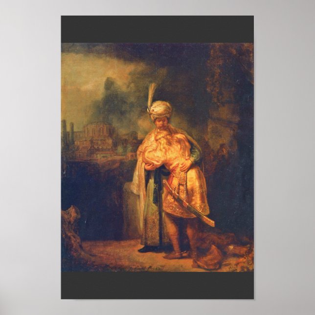 Poster Adieu De David À Jonathan Par Rembrandt (Devant)