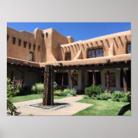 Poster Adobe Vigas La Fonda Hotel Père Noël Fe NM