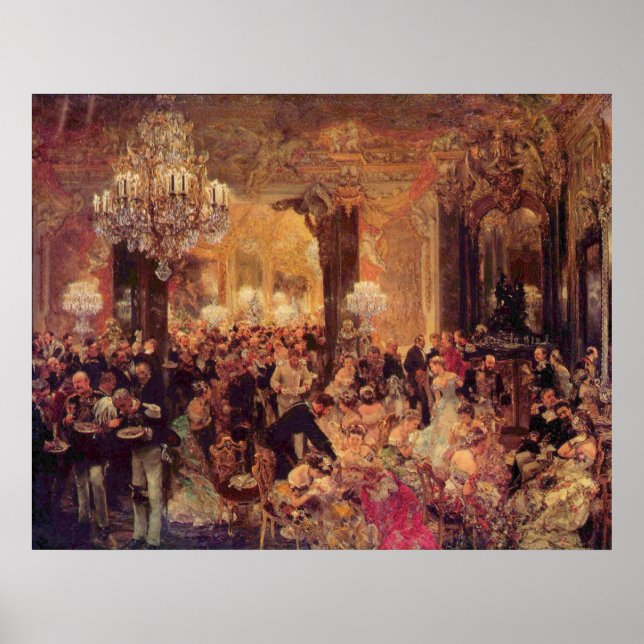 Poster Adolph von Menzel Cène au bal (Devant)