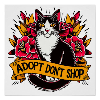 Poster Adoptez Don’t Shop Walldécor